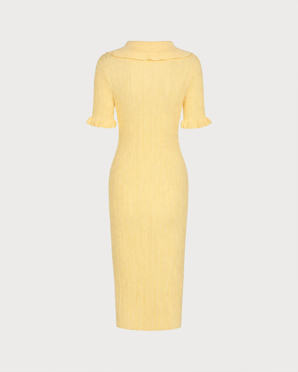 Yellow Textured Tunic Mini Sweater Dress