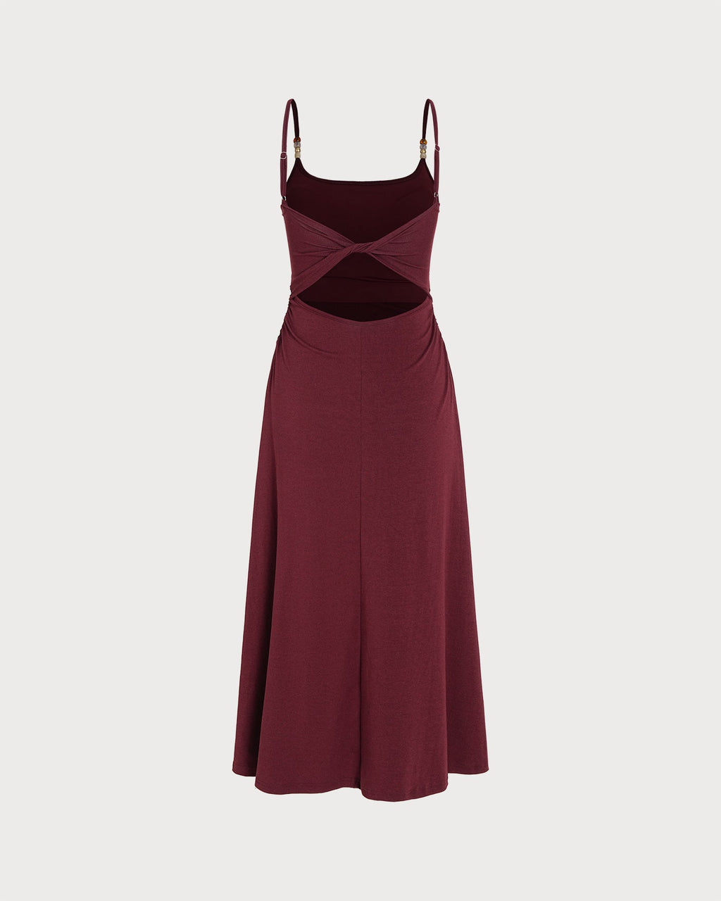 Wine Red X Cross Knit Slip Maxi Dress