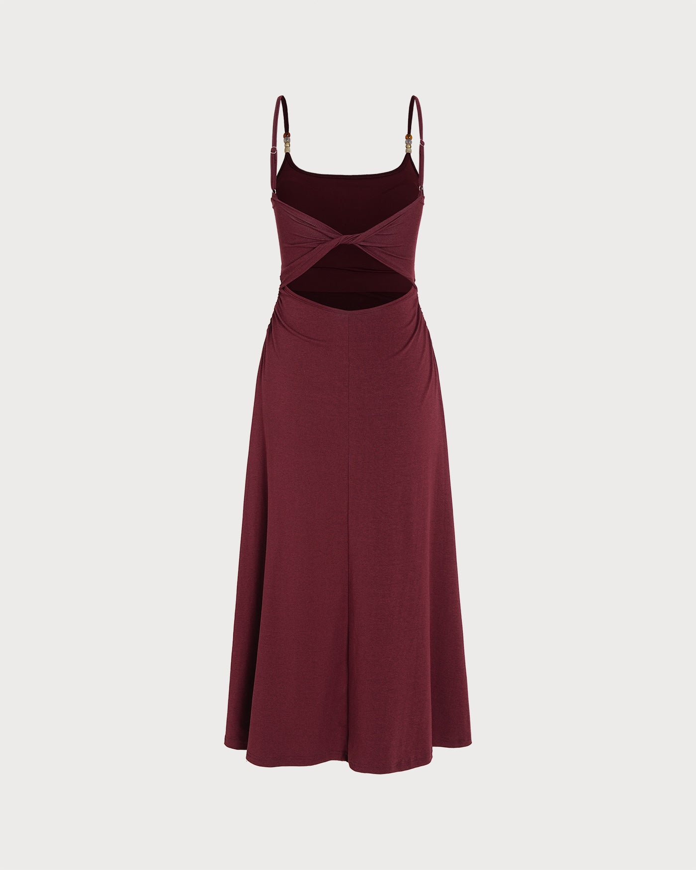 Wine Red X Cross Knit Slip Maxi Dress