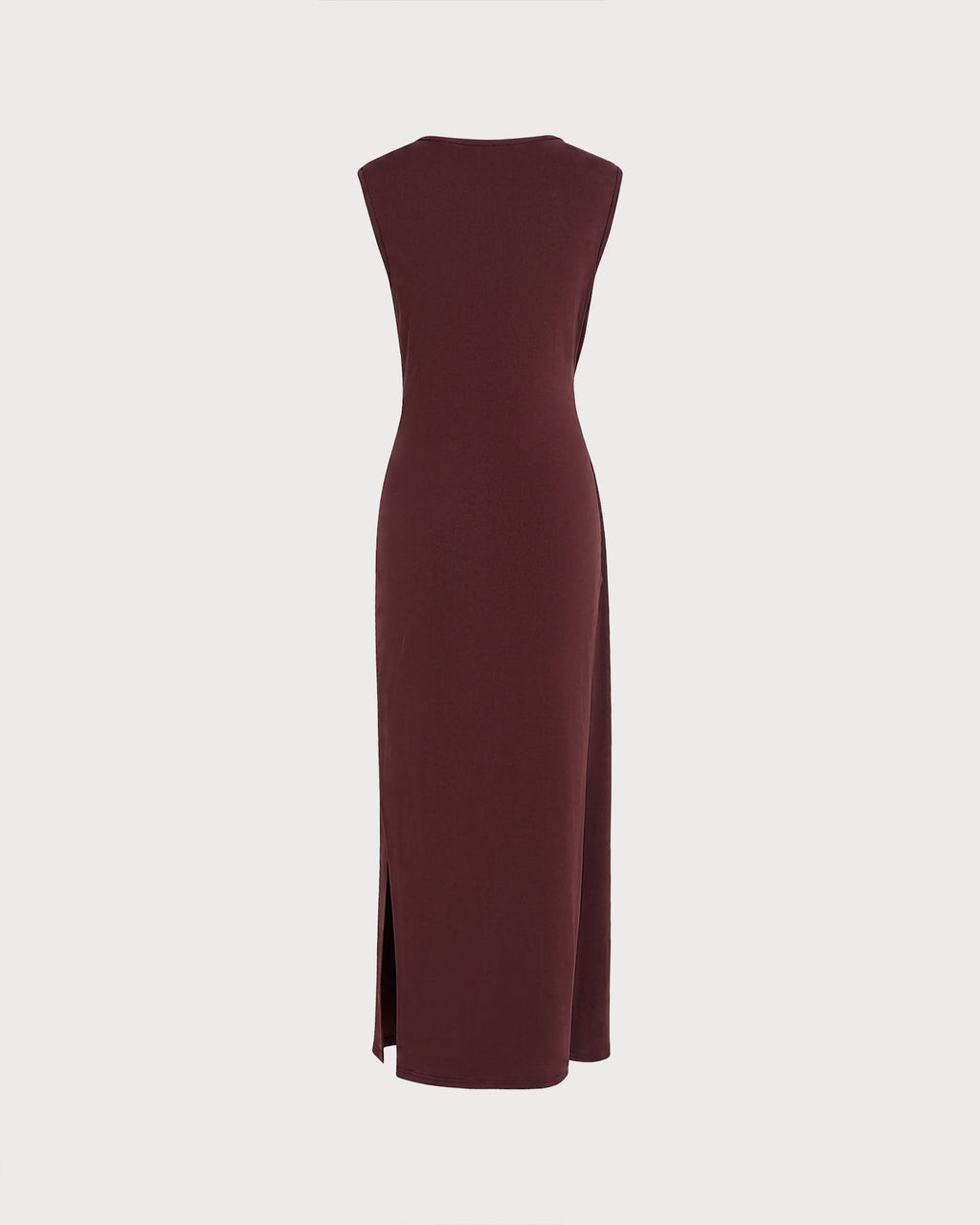 Wine Red Boat Neck Tunic Maxi Dress