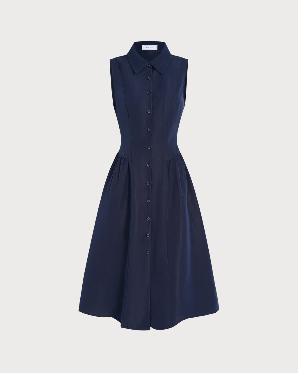 Blue Collar Button Tunic Midi Dress
