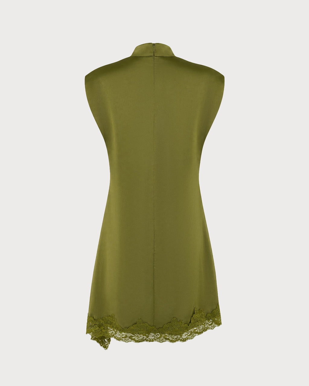 Green Turtle Lace Splicing Mini Dress