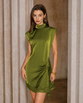 Green Turtle Lace Splicing Mini Dress