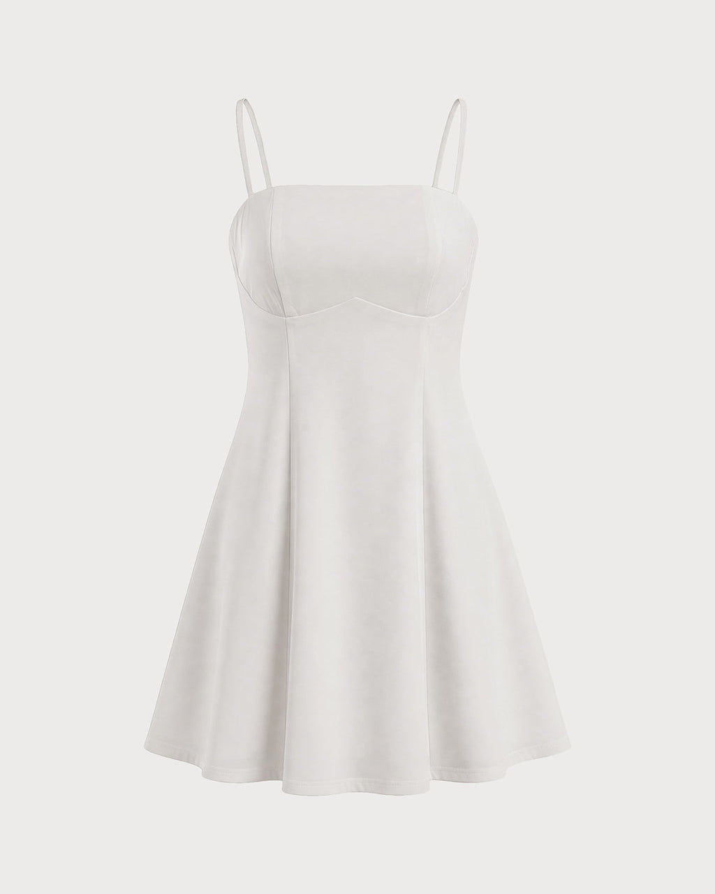 White Zipper Slip A-Line Mini Dress