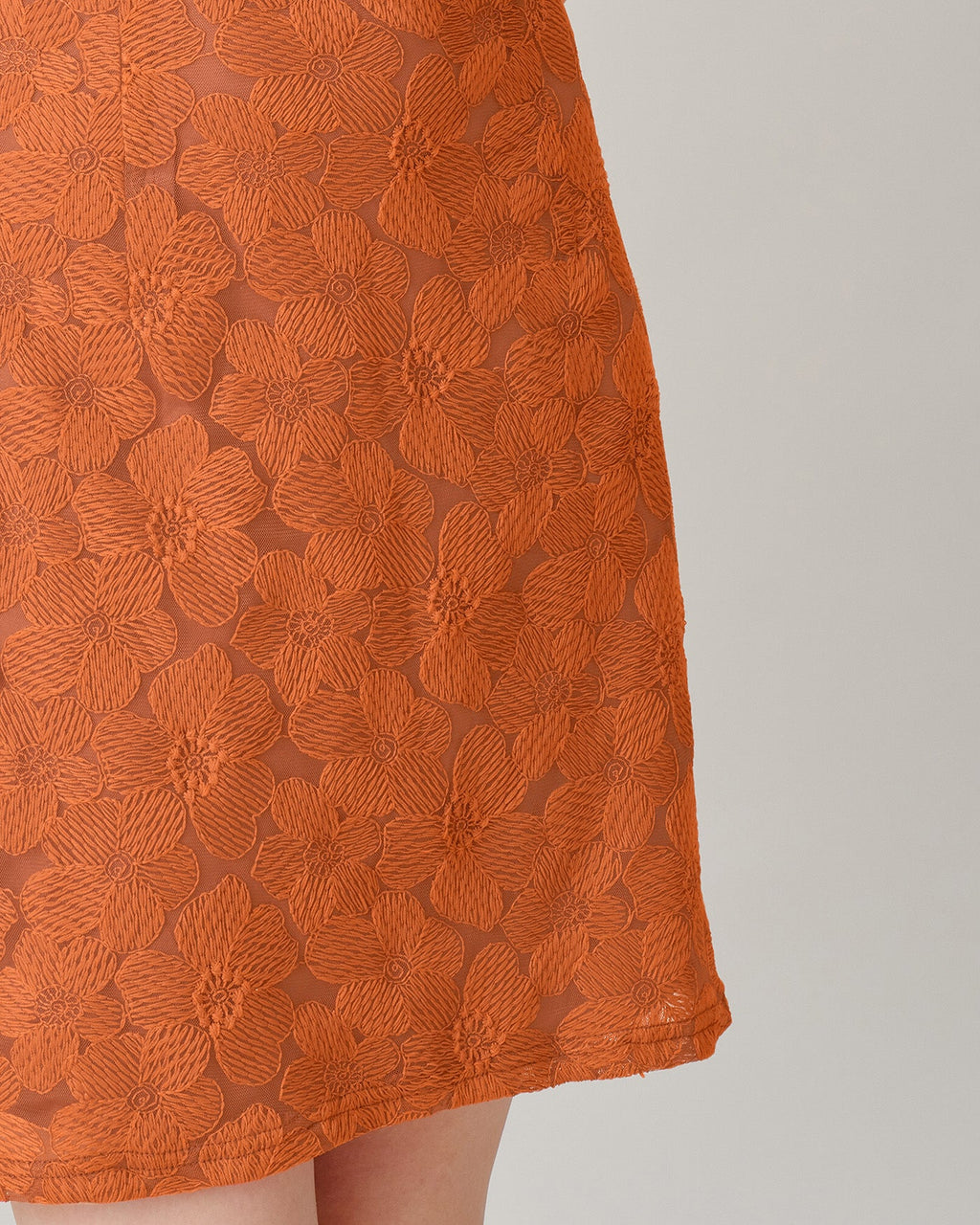 Caramel Square Neck Textured Slip Mini Dress