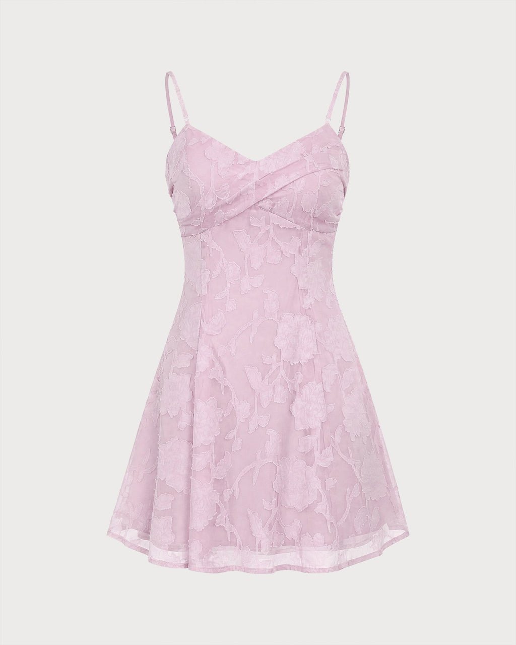 Pink Jacquard Slip A-Line Mini Dress