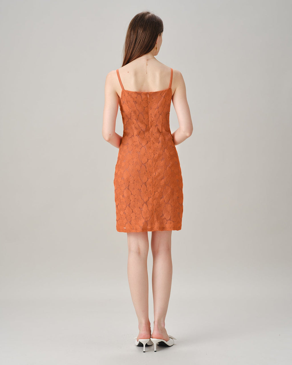 Caramel Square Neck Textured Slip Mini Dress
