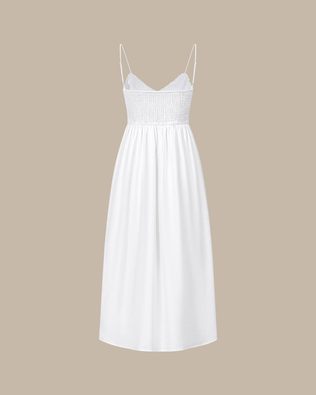 White Splicing Slip A-Line Maxi Dress
